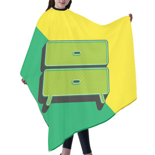 Personality  Bedside Table Green And Yellow Modern 3d Vector Icon Logo Hair Cutting Cape