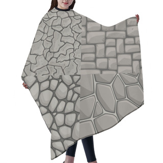 Personality  Vector Cartoon Stone Wall Seamless Texture Collection Hair Cutting Cape