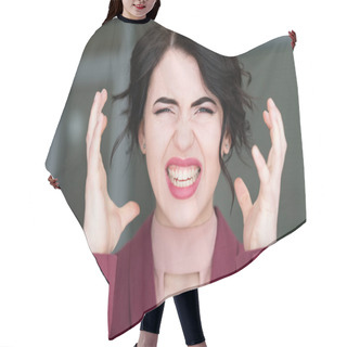 Personality  Emotion Face Stress Woman Exploding Head Overwork Hair Cutting Cape