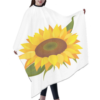 Personality  Sunflower Illustration Isolated On White Background Hair Cutting Cape