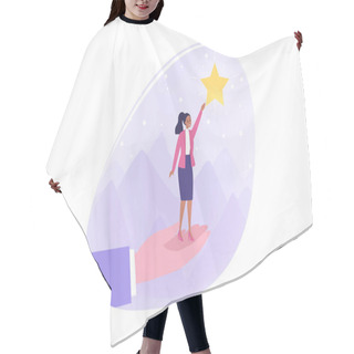 Personality  Support, Rating, Business Success, Career Growth Concept Hair Cutting Cape