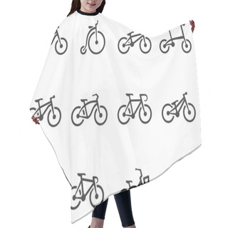 Personality  Bicycle Type Icons In Single Color Hair Cutting Cape