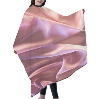Personality  Beige And Pink Shiny Satin Fabric Background Hair Cutting Cape