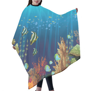 Personality  Coral Reef With Underwater Creatures. Hair Cutting Cape