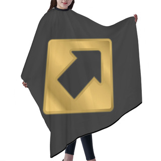Personality  Arrow Pointing Upper Right In A Square Gold Plated Metalic Icon Or Logo Vector Hair Cutting Cape