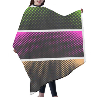 Personality  Halftone Dot Pattern Banner Design From - Vector Illustration From Circles In Varying Sizes Hair Cutting Cape