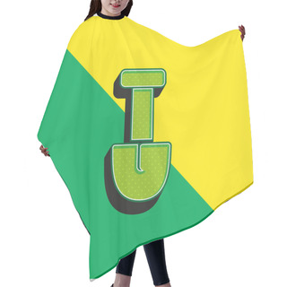Personality  Big Shovel Green And Yellow Modern 3d Vector Icon Logo Hair Cutting Cape