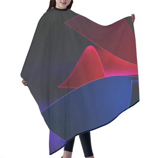 Personality  Red, Blue And Pink Warping Paper On Dark Surface Hair Cutting Cape