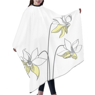 Personality  Stylized Yellow Narcissus Flowers - Vector Illustration Hair Cutting Cape