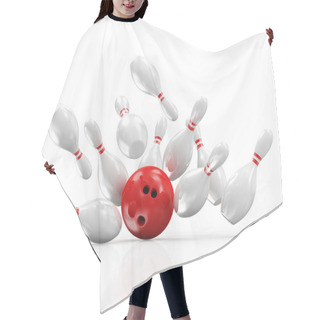 Personality  Bowling Ball And Pins Hair Cutting Cape