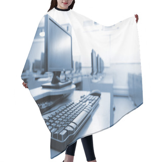 Personality  Workplace Room With Computers Hair Cutting Cape