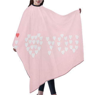 Personality  Top View Of 'i Love You' Lettering Made Of Paper Hearts Isolated On Pink, St Valentines Day Concept Hair Cutting Cape