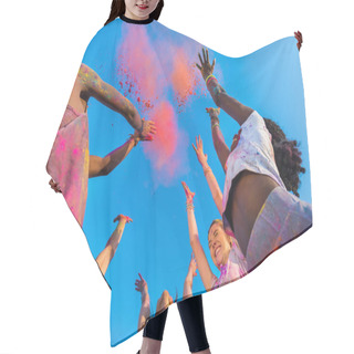 Personality  Happy Friends At Holi Festival Hair Cutting Cape