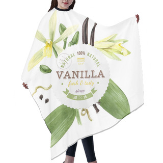 Personality  Label With Type Design And Vanilla Plant Hair Cutting Cape