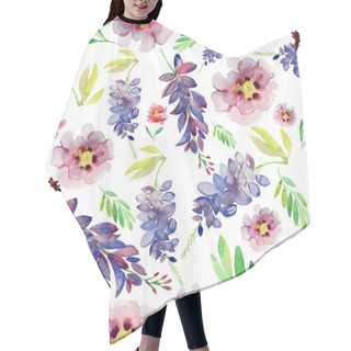 Personality  Color Seamless Watercolor Pattern Of Beautiful Flowers   Hair Cutting Cape