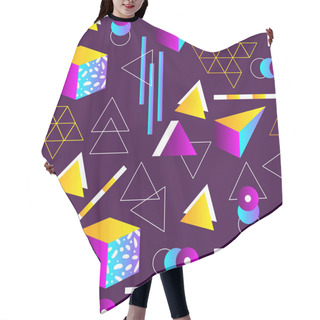 Personality  Seamless Geometric Pattern In Retro 80s Style. Doodle Geometric Shapes. Abstract Vector Background. Retro Memphis Design Hair Cutting Cape