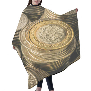 Personality  Stacked Mexican Peso Coins Hair Cutting Cape