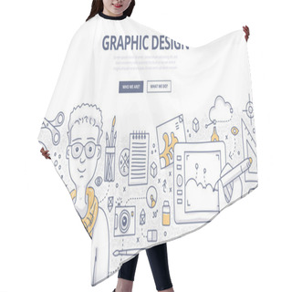 Personality  Graphic Design Doodle Concept Hair Cutting Cape