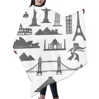 Personality  Set Of City  Landmarks  Hair Cutting Cape