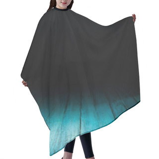 Personality  Turquoise Striped Wooden Background On Black Hair Cutting Cape