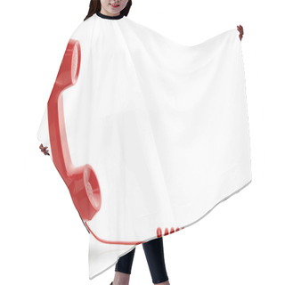 Personality  Red Telephone Receiver Hair Cutting Cape