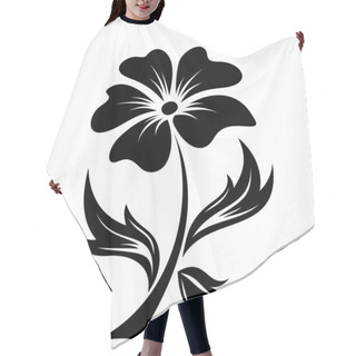 Personality  Black Silhouette Of Flower. Vector Illustration. Hair Cutting Cape