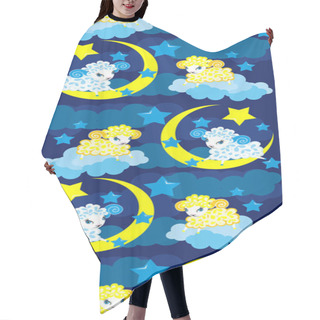 Personality  Seamless Background With A Sheep In The Night Sky Hair Cutting Cape