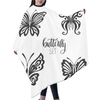 Personality  Set Of Butterflies For Tattoo Hair Cutting Cape