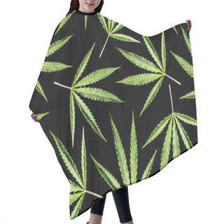 Personality  Cannabis Leaf Isolated On A Black Background. Hair Cutting Cape