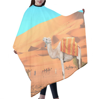 Personality  Caravan Of Camels In Sahara Desert, Morocco Hair Cutting Cape