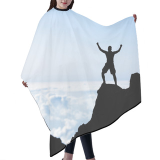 Personality  Success Man Silhouette, Climbing In Mountains Hair Cutting Cape