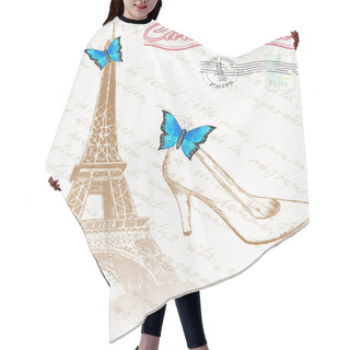 Personality  Retro Poster Of Paris Hair Cutting Cape