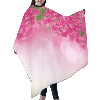 Personality  Blossoming Plum Flowers On Sky Background Hair Cutting Cape