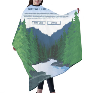 Personality  Vector Whitewater Rafting Background Theme.  Hair Cutting Cape