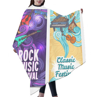 Personality  Music Vertical Banners Hair Cutting Cape