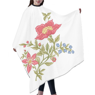 Personality  Fantasy Flowers In Retro, Vintage, Jacobean Embroidery Style Hair Cutting Cape