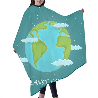 Personality  Illustration Of Planet Earth. Vector Illustration. Cartoon Design. Hair Cutting Cape
