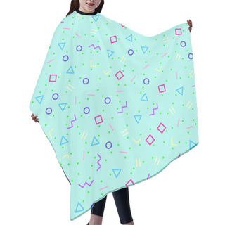 Personality  Geo Shapes Pattern, Memphis Style Neon Colors Hair Cutting Cape