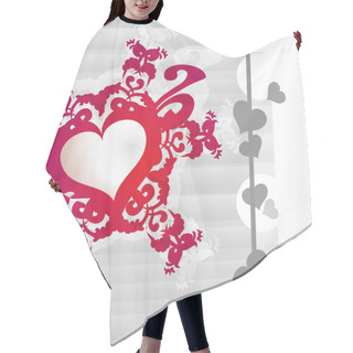 Personality  Vector Background With Heart. Hair Cutting Cape