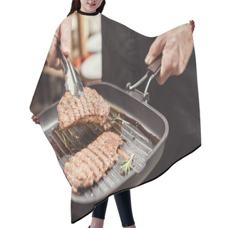 Personality  Man Cooking Steaks Hair Cutting Cape