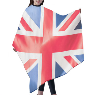 Personality  Close Up Of British Flag Of United Kingdom With Red Cross Hair Cutting Cape