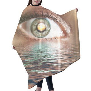 Personality  Eye Overlooking Water Scenic Hair Cutting Cape