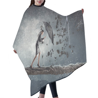 Personality  Overcoming Challenges And Crisis . Mixed Media Hair Cutting Cape