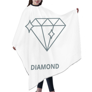 Personality  Diamond Line Icon, Vector. Diamond Outline Sign, Concept Symbol, Flat Illustration Hair Cutting Cape