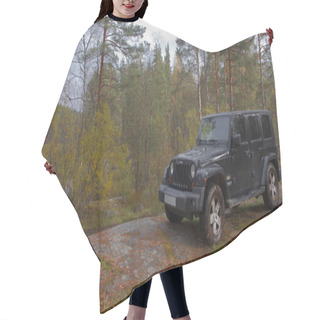 Personality  Jeep Wrangler In The Autumn Forest, Russia Hair Cutting Cape