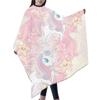 Personality  Seamless Pattern With Cute Unicorns Hair Cutting Cape
