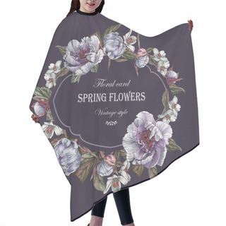 Personality  Floral Greeting Card With Peonies And Jasmine Hair Cutting Cape