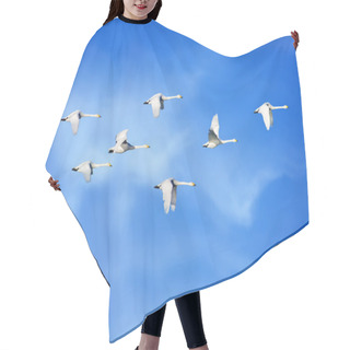 Personality  Flying Birds Over Blue Sky With Natural Background Panoramic Vie Hair Cutting Cape