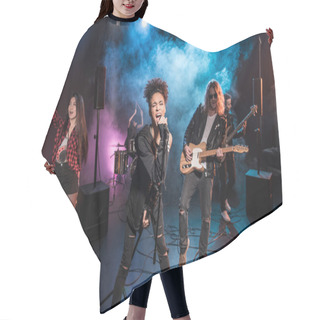 Personality  Rock Band On Stage  Hair Cutting Cape