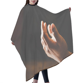 Personality  Close Up Prayer Hand Pray In Church, Pastor Pray To God. Hair Cutting Cape